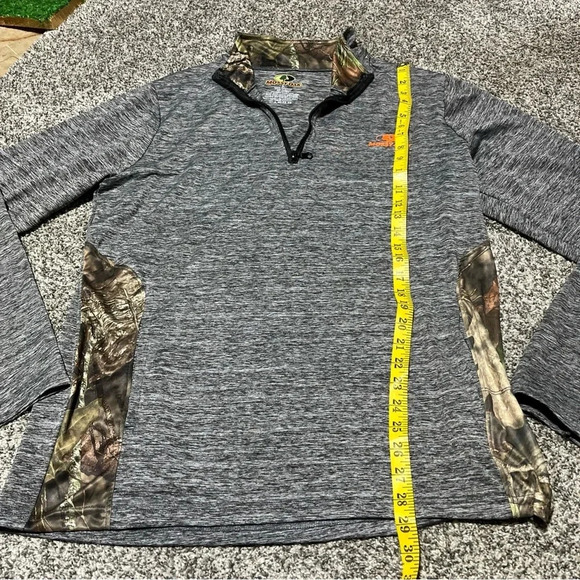 Mossy Oak Mens 1/4 Quarter Zip Zipper Dri fit Large Camo Outdoors NWT - Picture 3 of 8